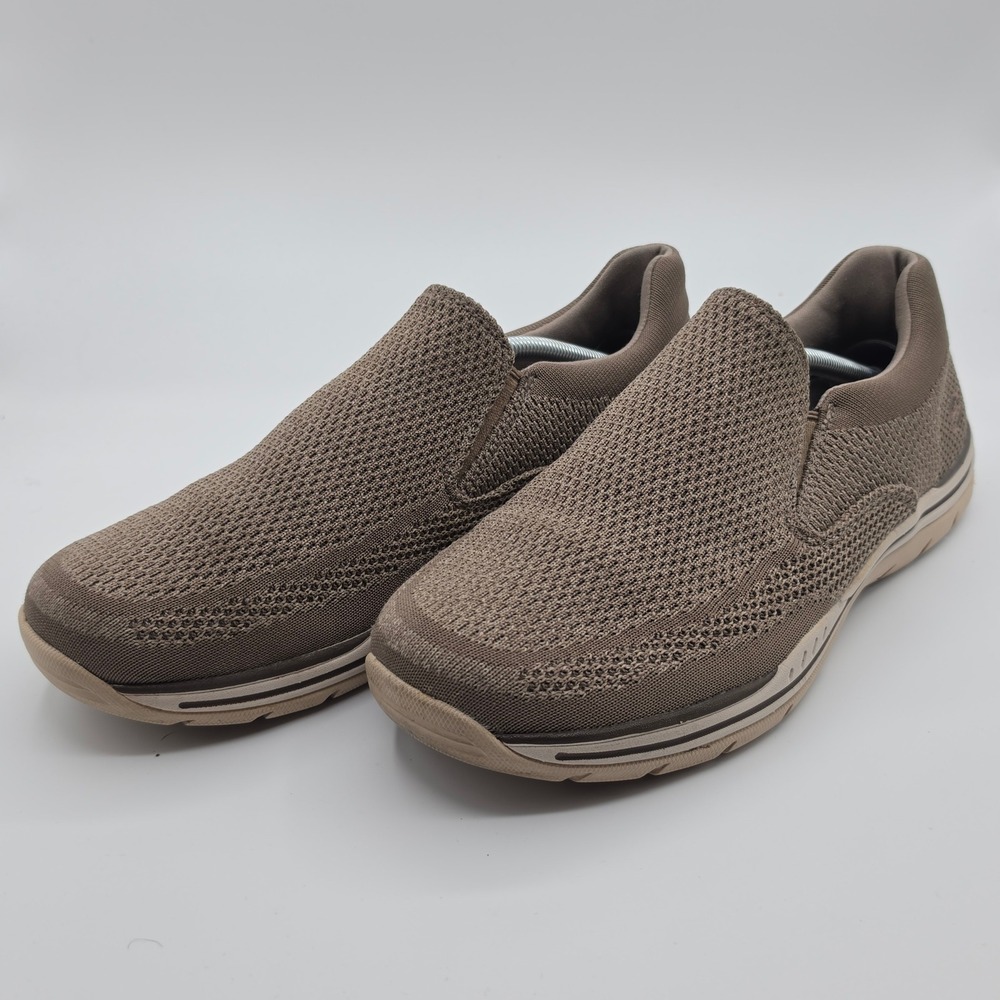 Skechers Relaxed Fit Loafers Mens 11 Taupe Excellent Air-Cooled Memory Foam